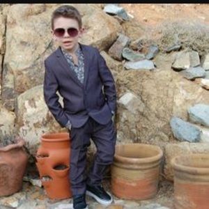 Appaman tailored mod suit size 7 charcoal gray